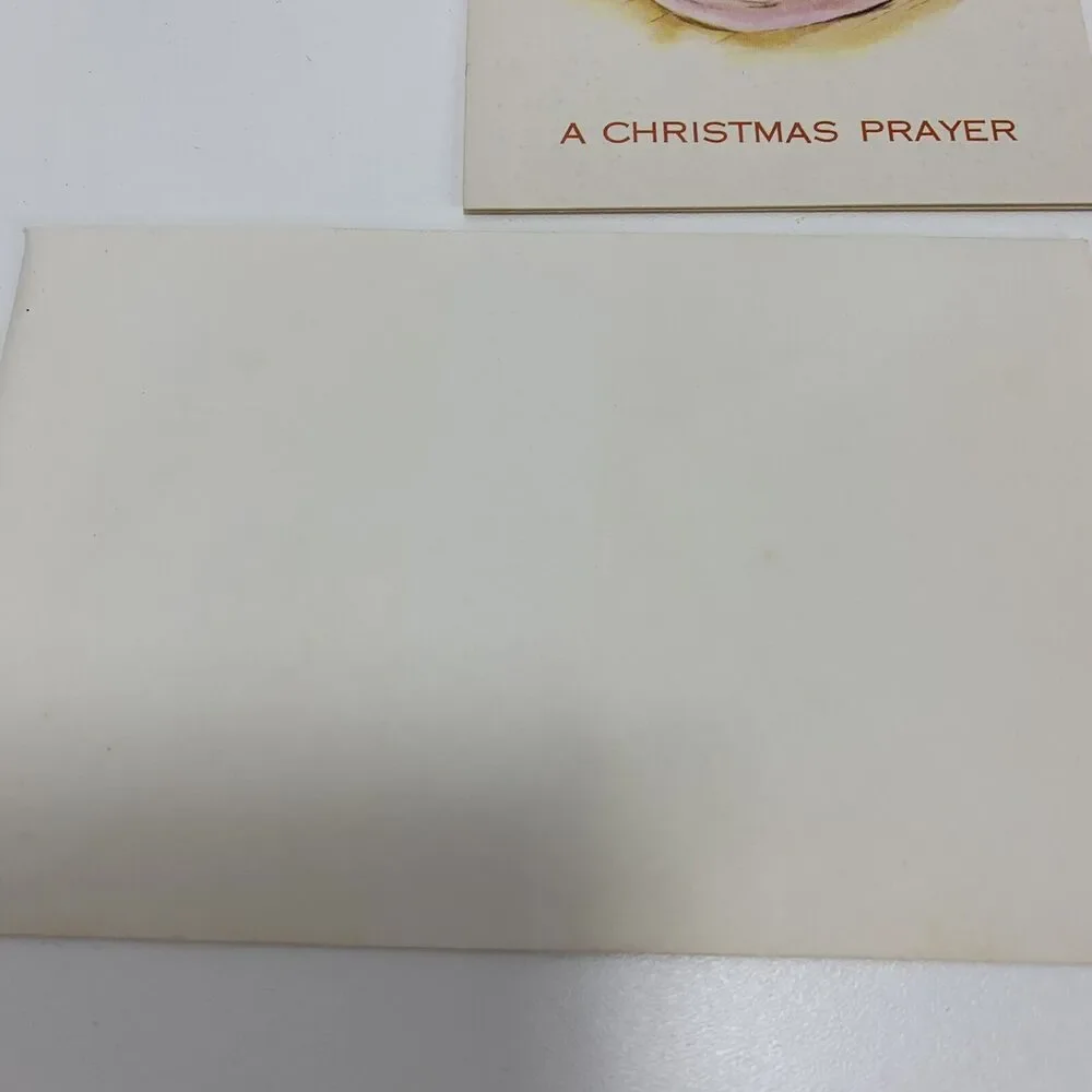 Pair vintage note cards Reproducta Co. USA Religious Children Christmas